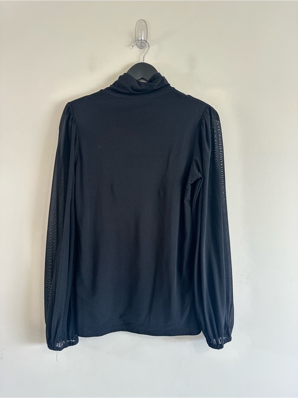 Ganni Addison Turtleneck Mesh Top Black Size EU 42 US 10-12 - Picture 5 of 14